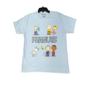 Peanuts Charlie Brown Crew Neck Short Sleeve Shirt Medium Blue